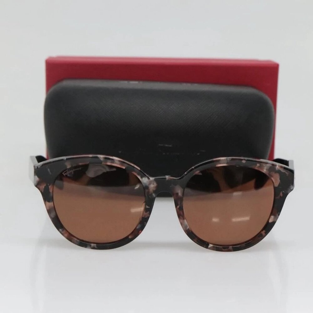 Salvatore Ferragamo Sunglasses plastic Brown Auth